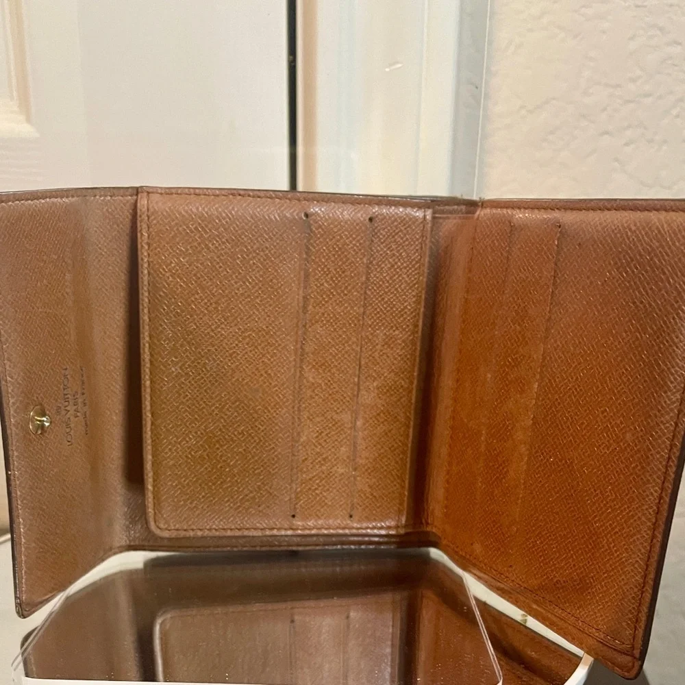 Louis Vuitton Monogram Canvas Compact Wallet in Brown and Gold